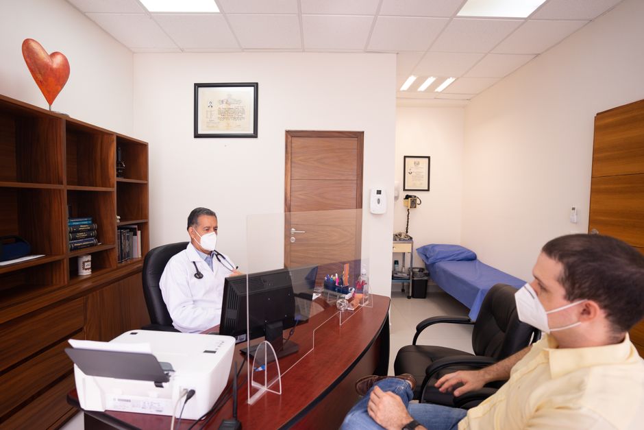 Cardiologist reviewing results before angioplasty in Korea