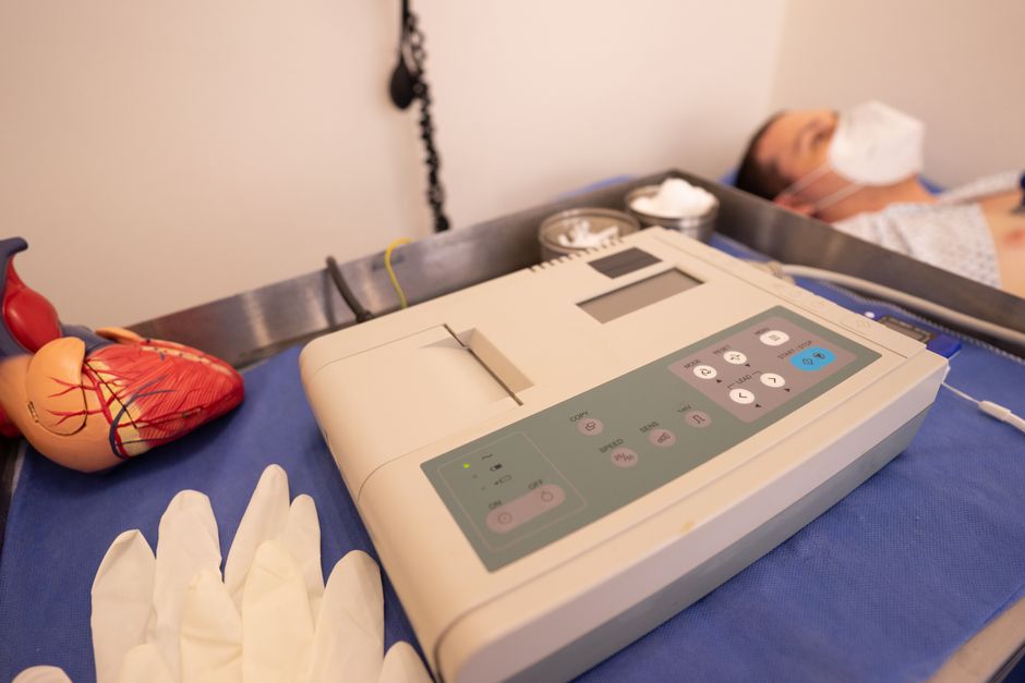 Treadmill stress test during a cardiac health screening at a Seoul hospital in Korea