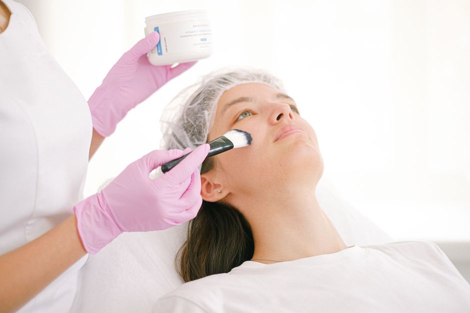 Chemical peel solution being applied during a skin-resurfacing treatment in South Korea