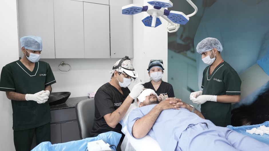 Double eyelid surgery at a Korean cosmetic clinic
