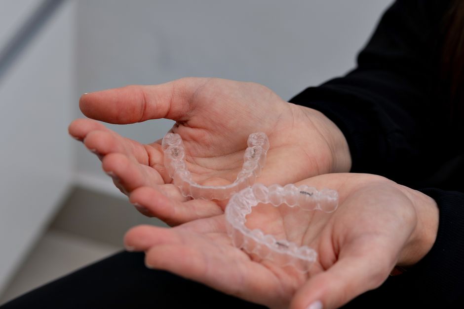 Clear aligner trays used in orthodontic treatment at a Korean dental clinic
