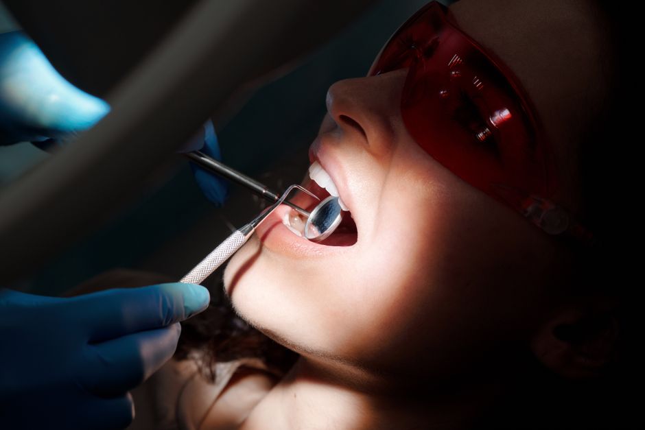 Laser periodontal therapy being performed to treat gum disease with minimal invasiveness