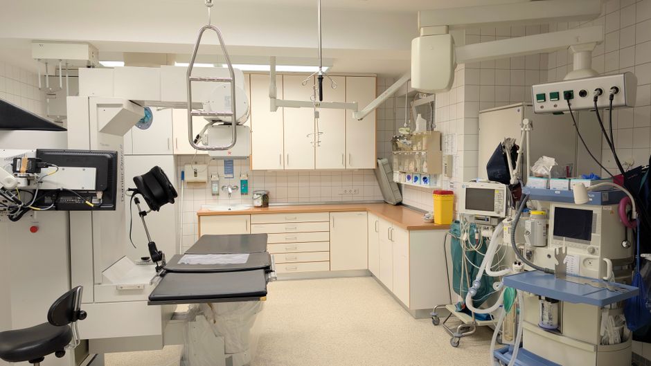 CyberKnife or TrueBeam linear accelerator in a stereotactic radiation therapy treatment room